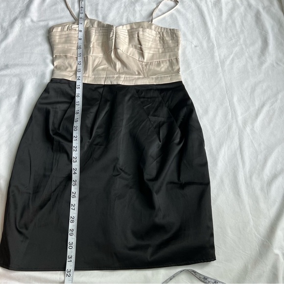 H&m satin color block convertible strapless party dress size 6 nude & black nwt - Picture 12 of 14